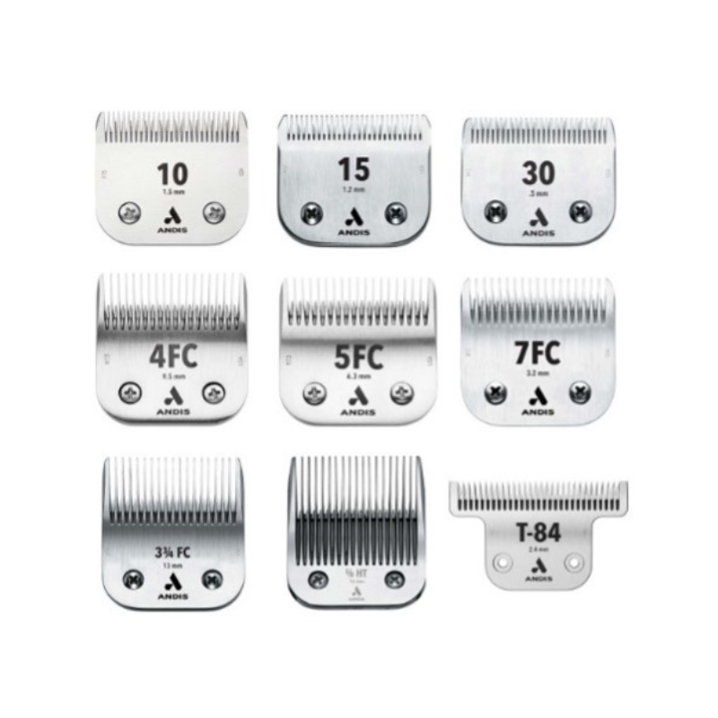 Variety of clipper blades, showcasing comprehensive range